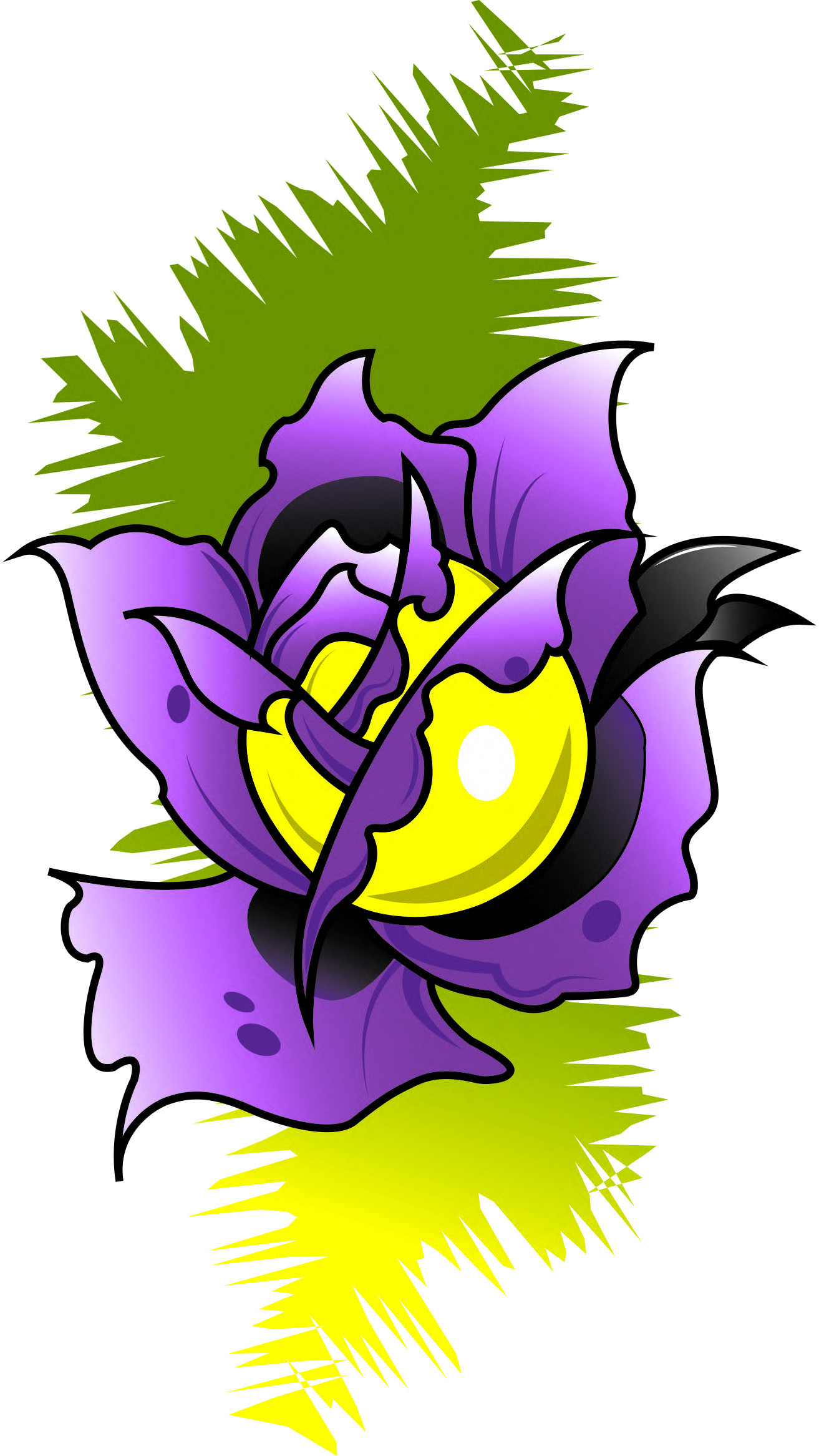 New skool rose tattoo style illustration